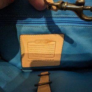 Beige and blue Coach purse